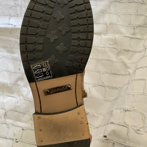 Leather tan motorcycle boots tall size 8 - Picture 4 of 8